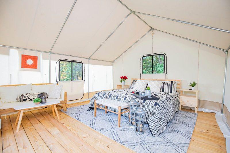 Interior of Glamping Tent